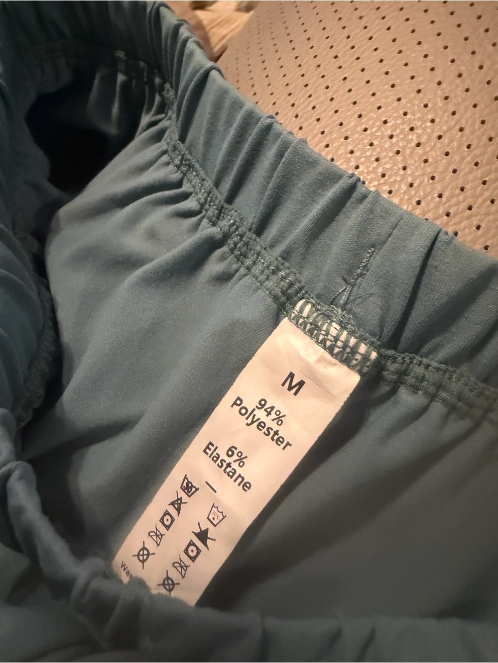 Teal Blue Elastic Waist Relaxed Fit Pants Medium